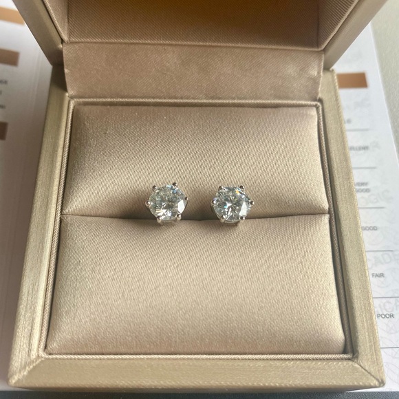 Certified 2 Ct. Moissanite Diamond stud earrings